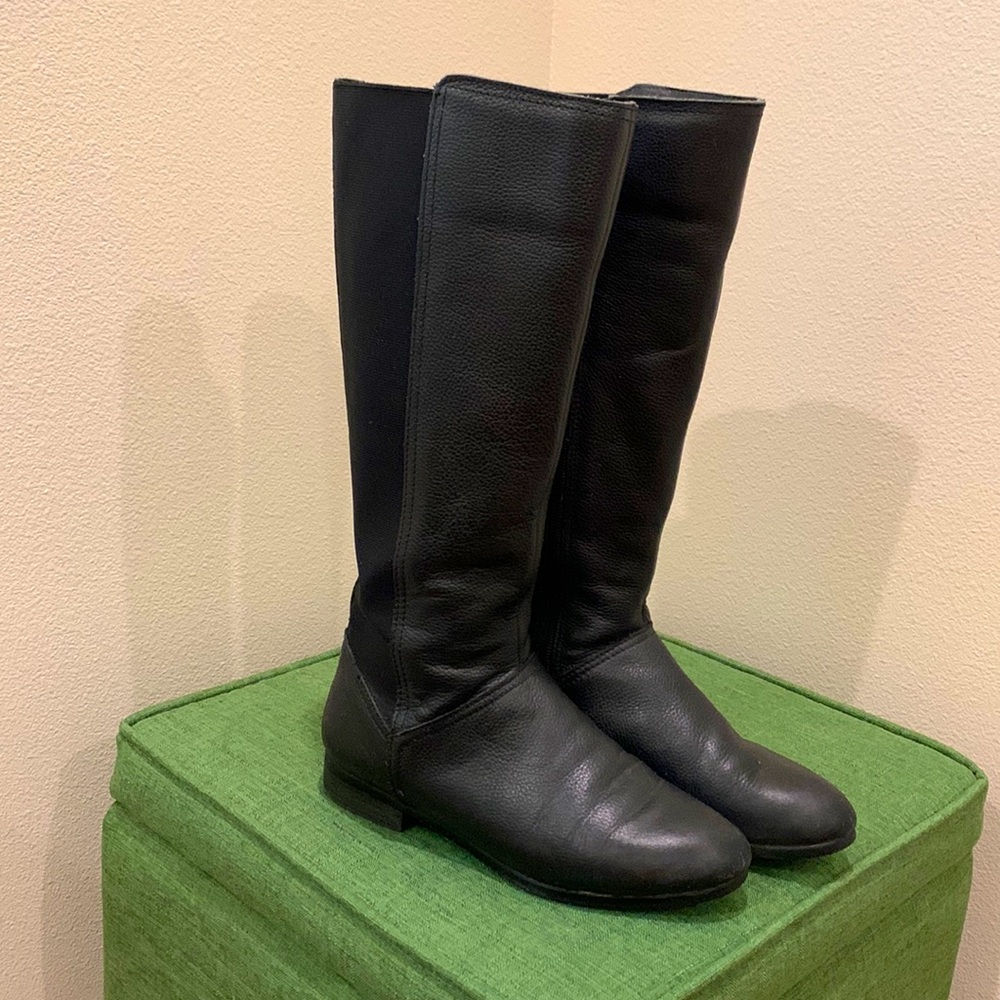 Black leather boots